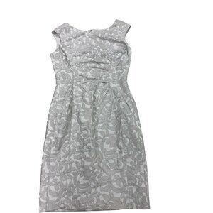 Lauren Ralph Lauren Dress Womens 8 Gray Sheath Lace Sequins Lined Cocktail NWT